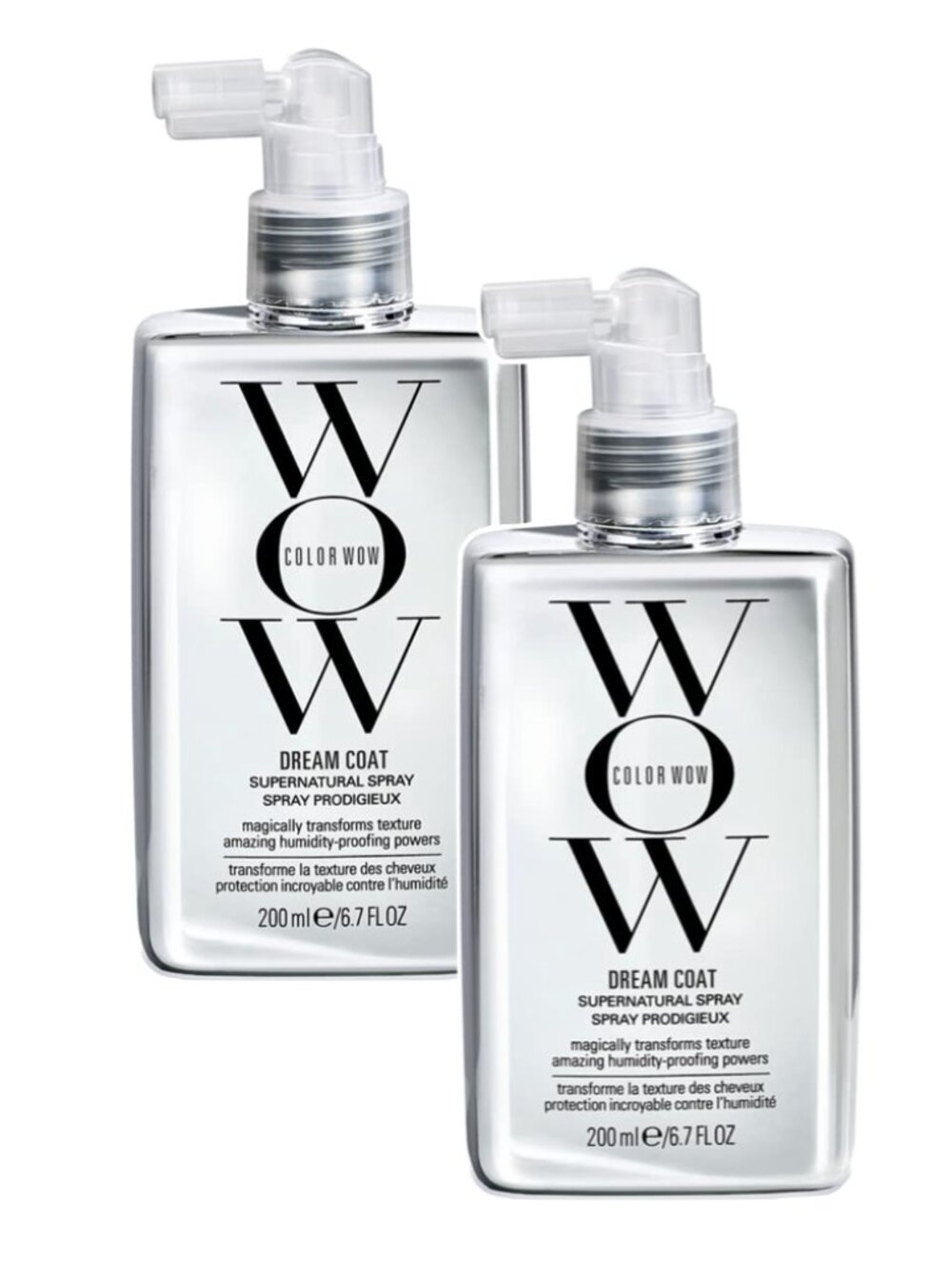 2x NEW COLOR WOW Dream Coat Supernatural Spray Full Size 6.7 Fl Oz Bundle Silver